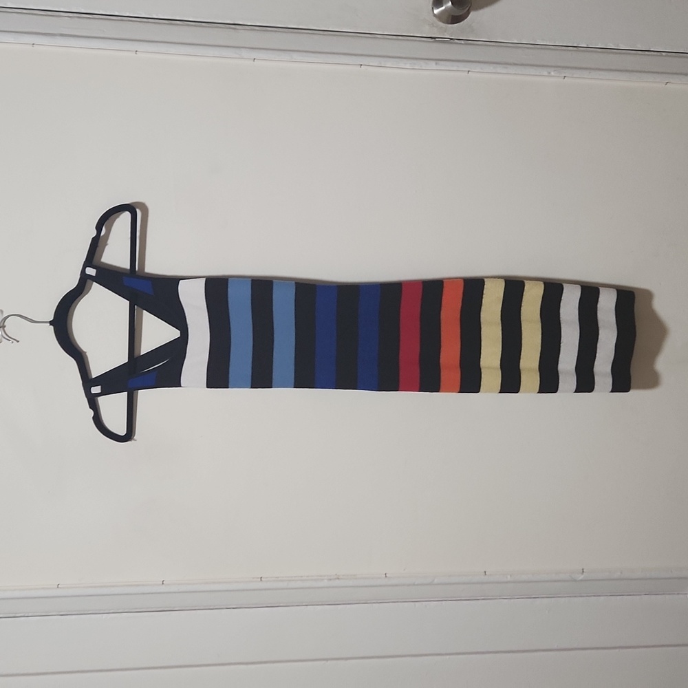 K/Lab Rainbow Stripe Bodycon Midi Dress - XS